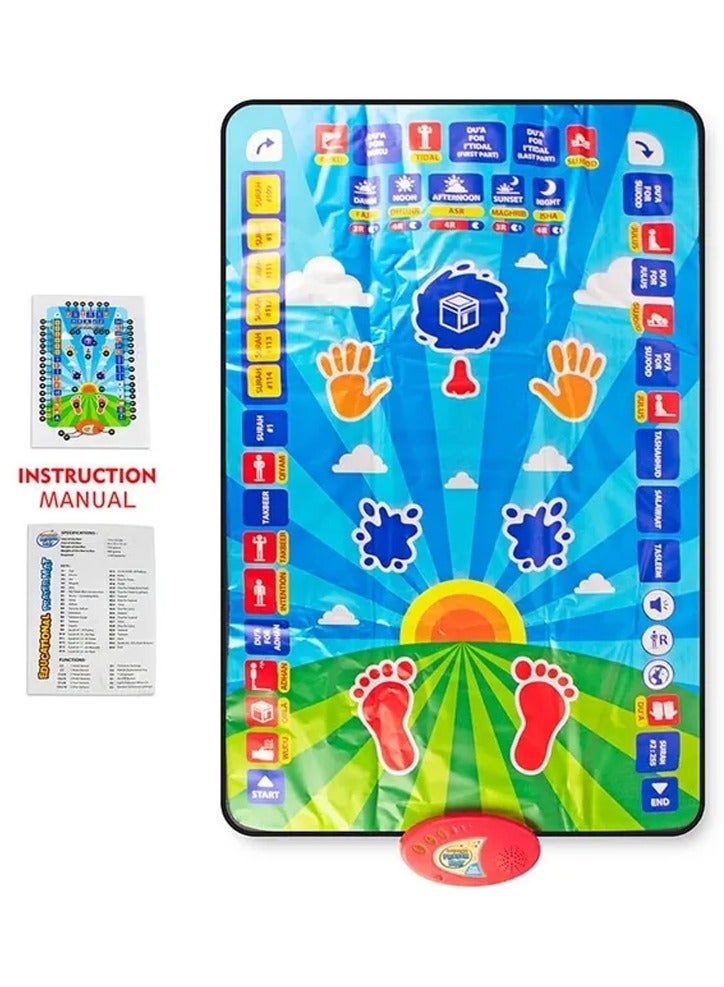 Kids Prayer Mat, Educational Prayer Mat, Eid Gifts for Kids- Salah Mat for Kids Enjoyable Prayer Rug for Kids